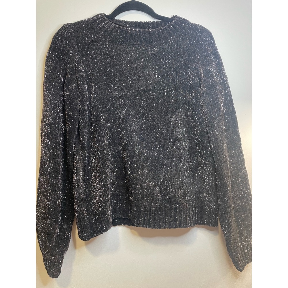Metallic threaded chocolate sweater